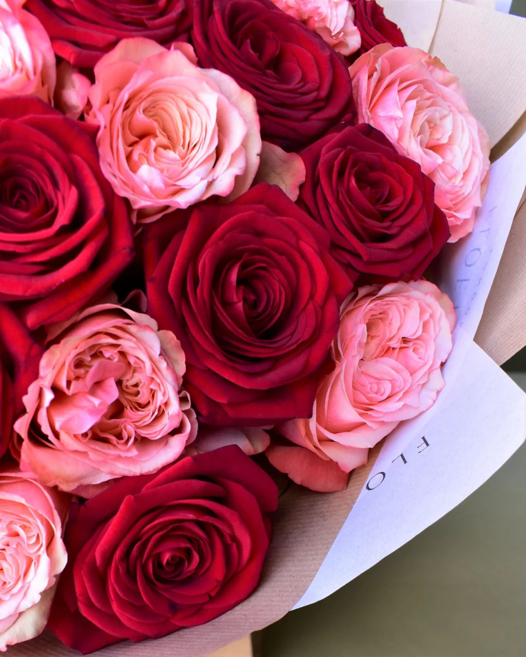 Red & Peach Rose Bouquet